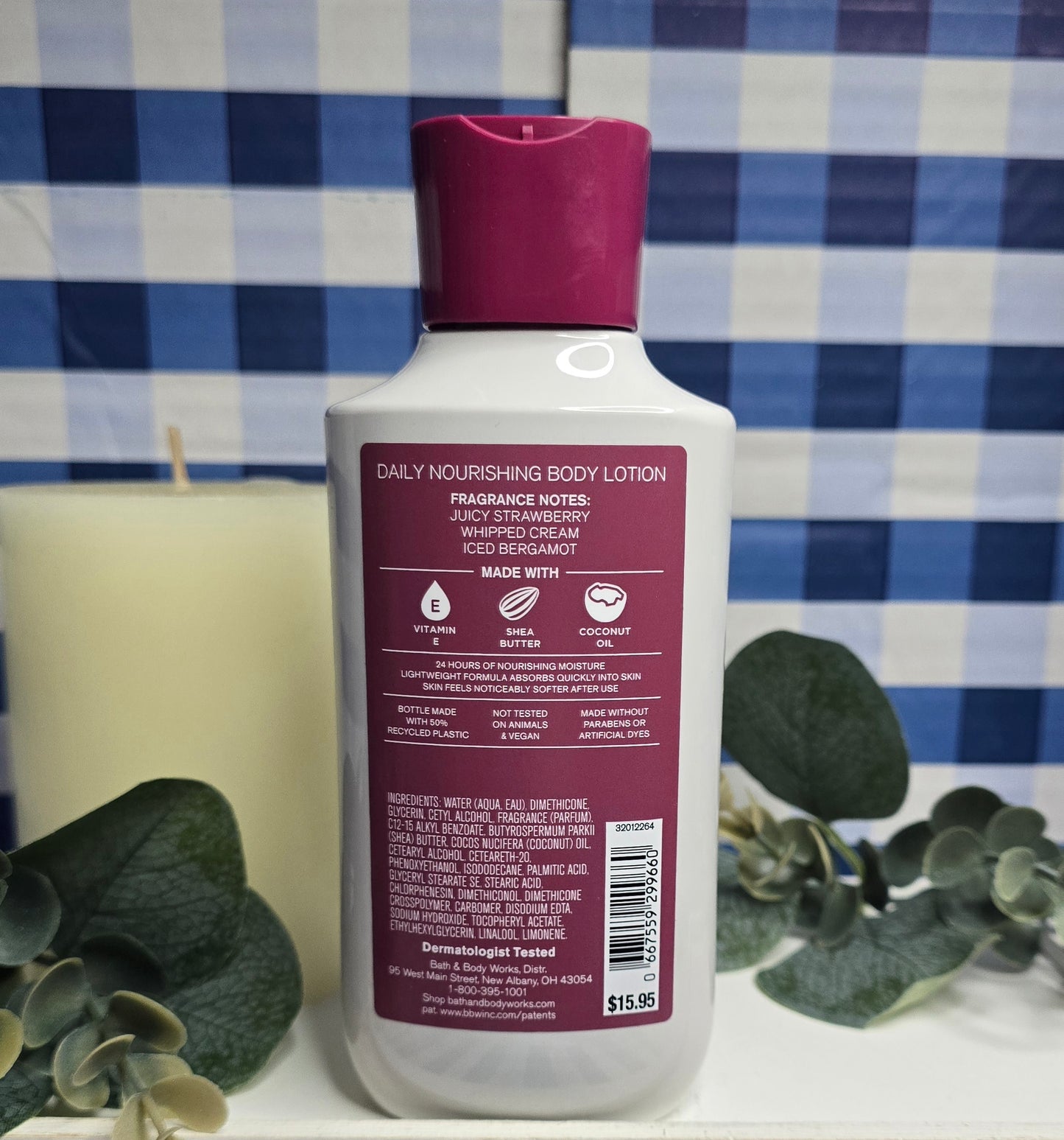 Bath & Body Works Strawberry Snowflakes Body Lotion - 24 Hour Moisturizing Daily Nourishing 8 fl oz