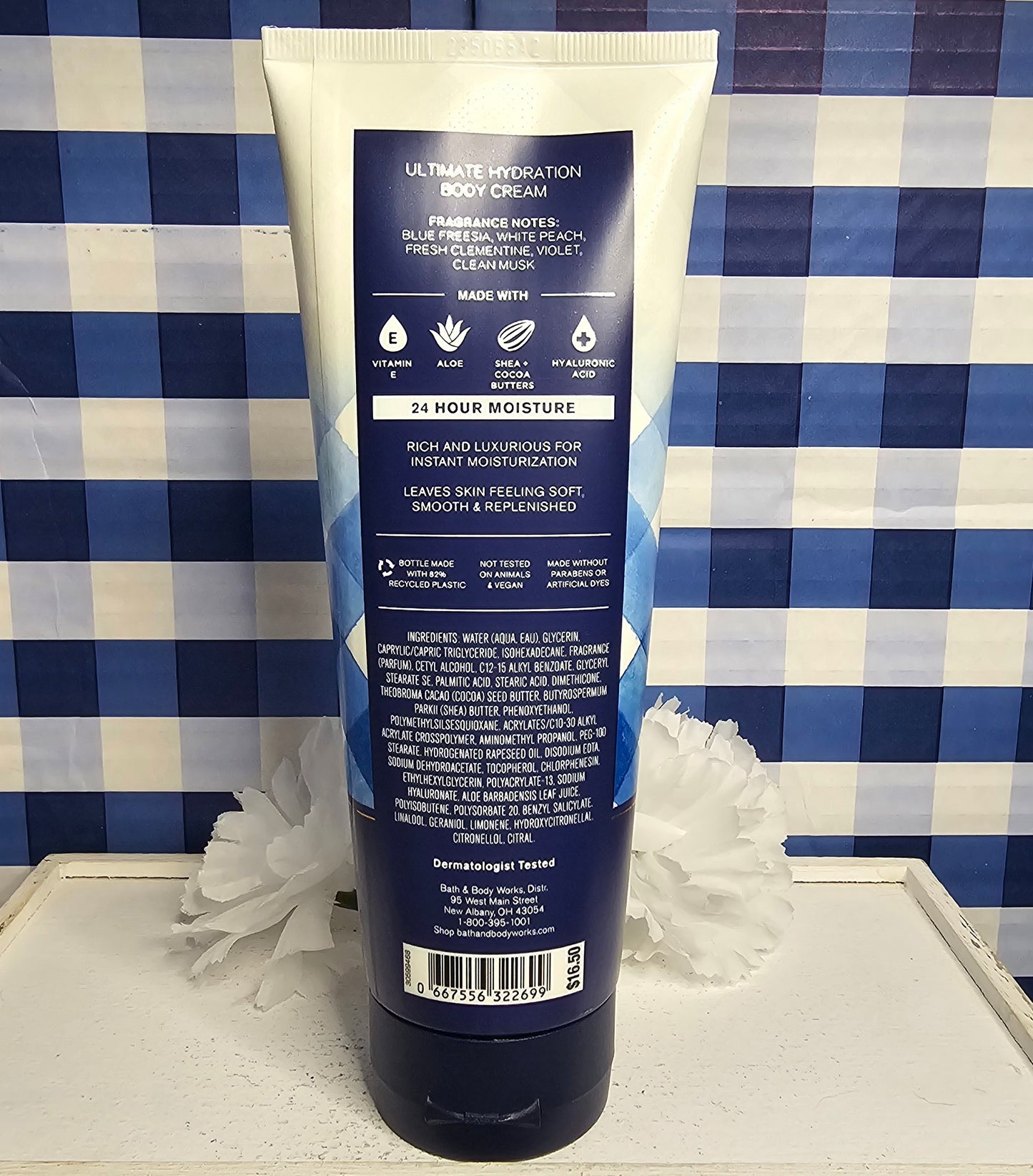 New Bath and Body Works Gingham Ultimate Hydration Body Cream 8 fl oz