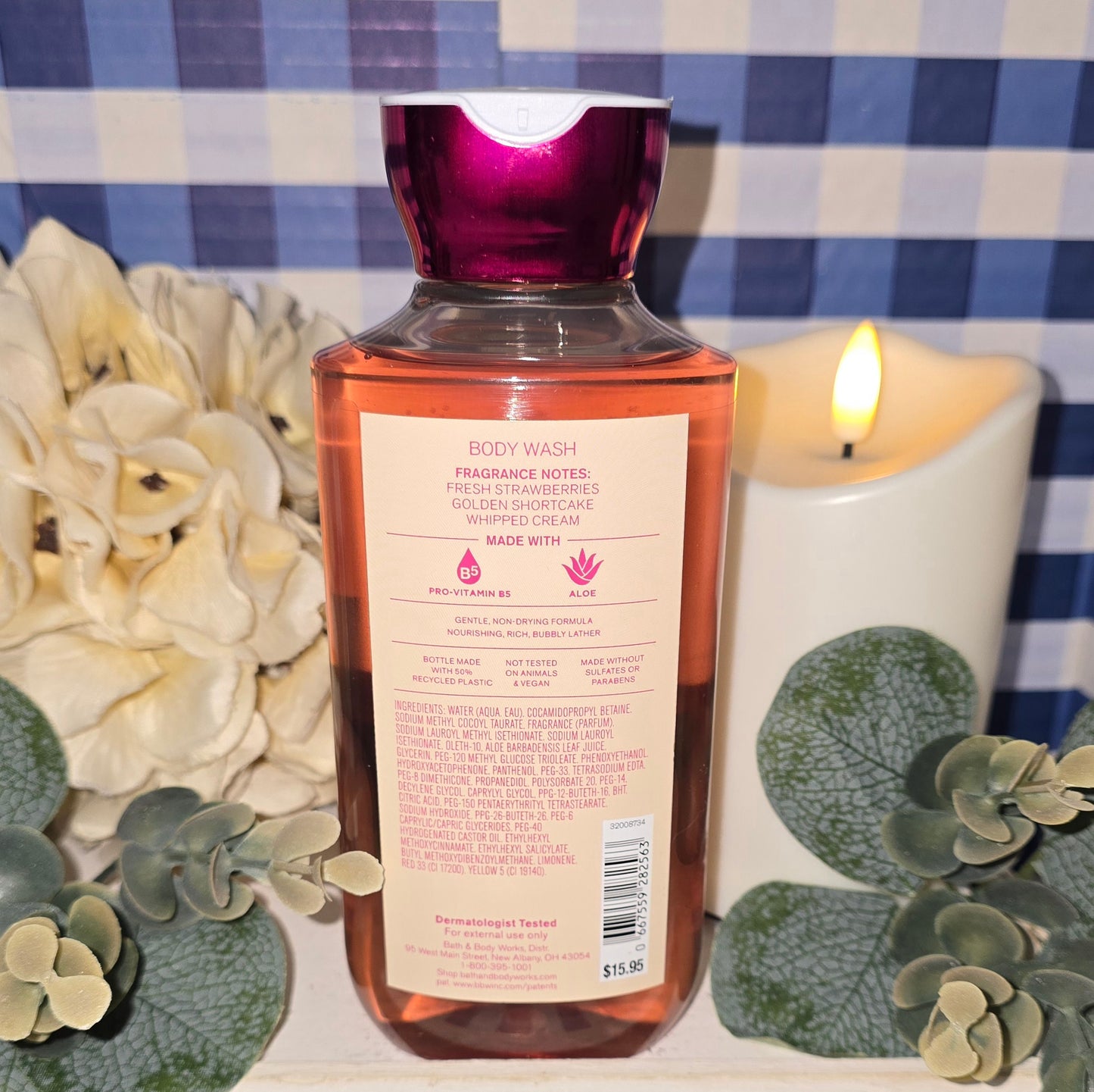 New Bath and Body Works Strawberry Pound Cake Shower Gel/Body Wash 10 fl oz