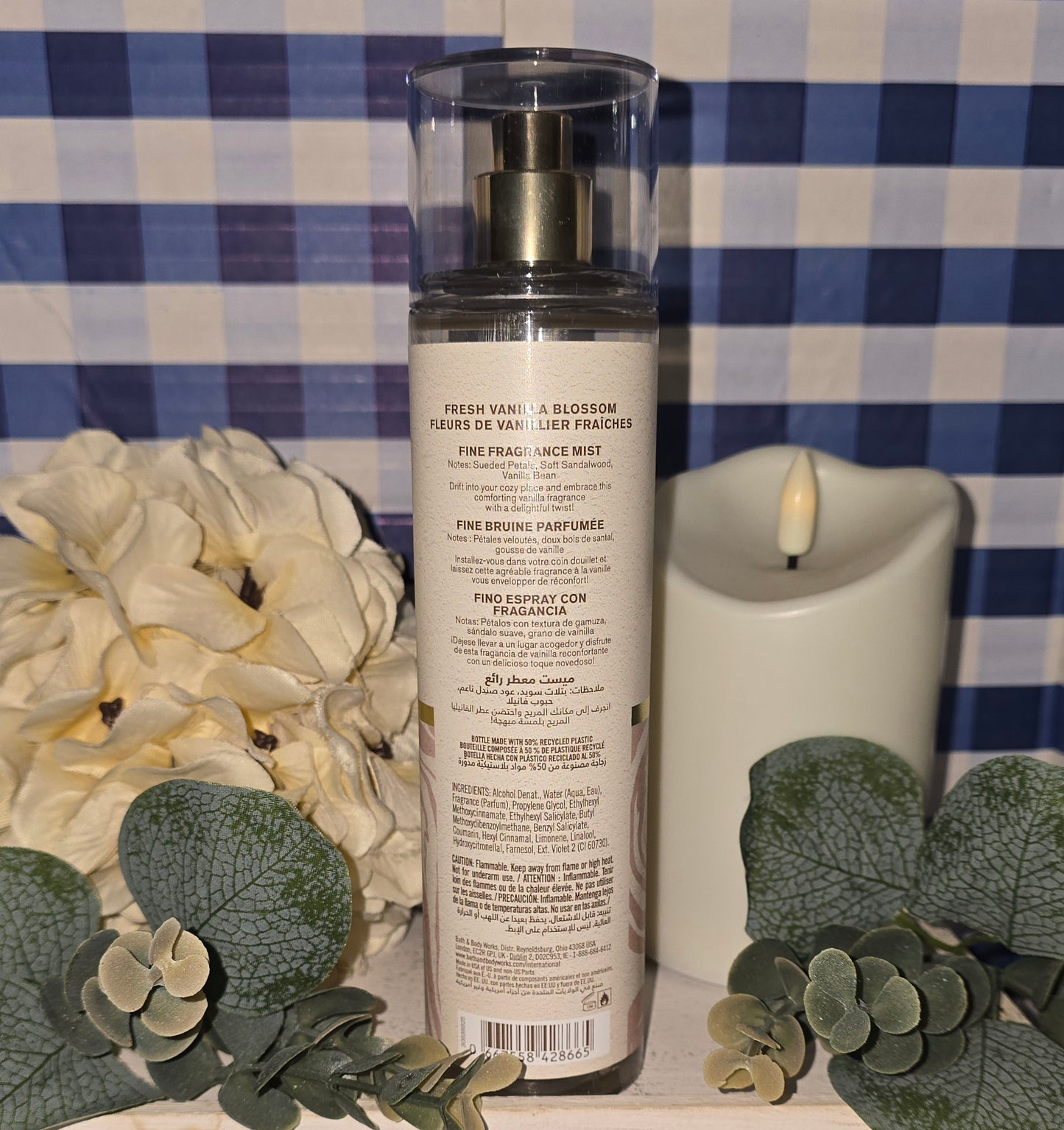 New Bath and Body Works Fresh Vanilla Blossoms Body Mist, Body Spray, Hair Mist and Linen Spray.
