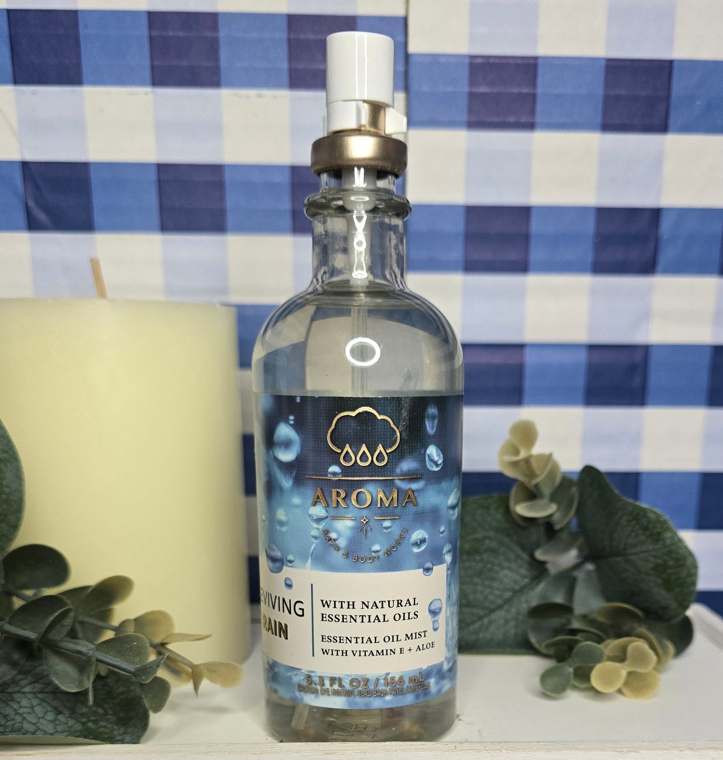 New Bath and Body Works Aromatherapy Reviving Rain Essential Oil Pillow and Body Mist 5.3 fl oz