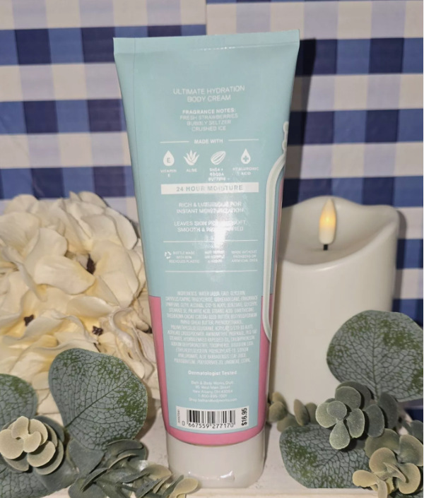 Bath And Body Works Strawberry Soda Ultimate Hydration Body Cream/Moisturizer