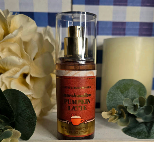 New Bath and Body Works Travel Size Marshmallow Pumpkin Latte Fine Fragrance Body Mist/Body Spray 2.5 fl oz 