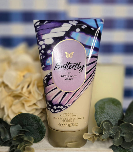 New Bath and Body Works Butterfly Creamy Body Scrub 8 oz 