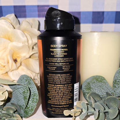 New Bath and Body Works Men's Collection Mahogany Teakwood Body Spray