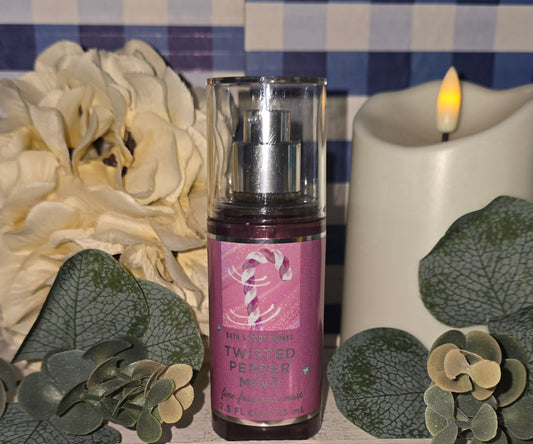 New Bath and Body Works Twisted Peppermint Travel Size Body Mist, Body Spray 2.5 fl oz.