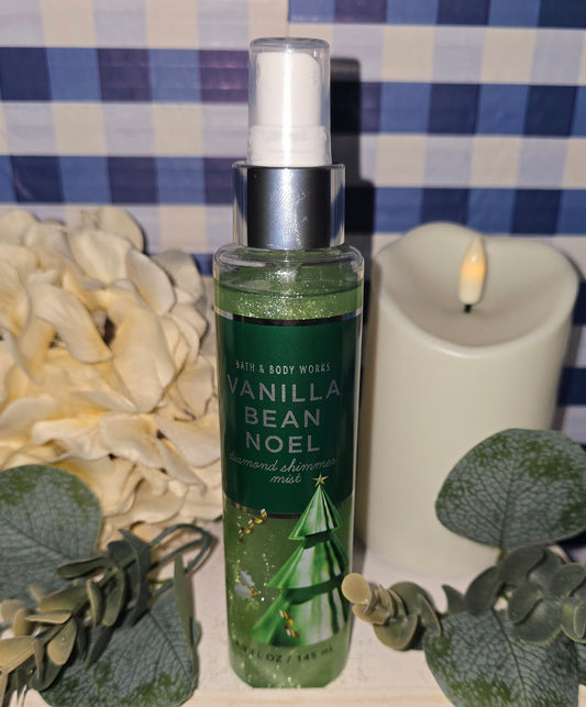 New Bath and Body Works ~Vanilla Bean Noel~ Shimmer Body Mist, Body Spray, Hair Mist, and Linen Spray