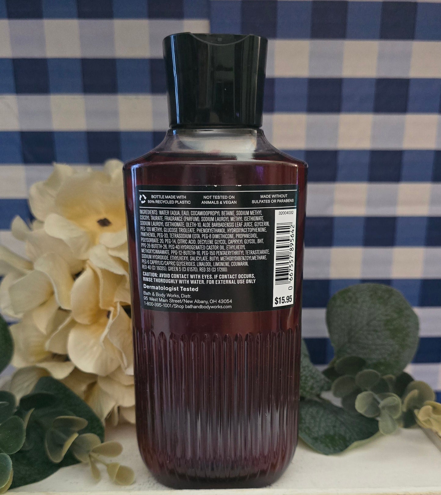 New Bath and Body Works Men's Collection Bourbon 3-In-1 Hair, Face and Body Wash 10 fl oz.