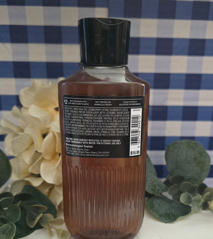 New Bath and Body Works Men's Collection Mahogany Teakwood 3-In-1 Face & Body Wash.