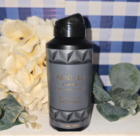 New Bath & Body Works Mens Collection Vanilla Noir Body Spray 3.7 fl oz