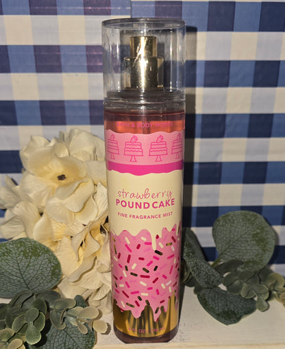 New Bath and Body Works Strawberry Pound Cake Fragrance Body Mist, Body Spray, Hair Mist, Linen Spray