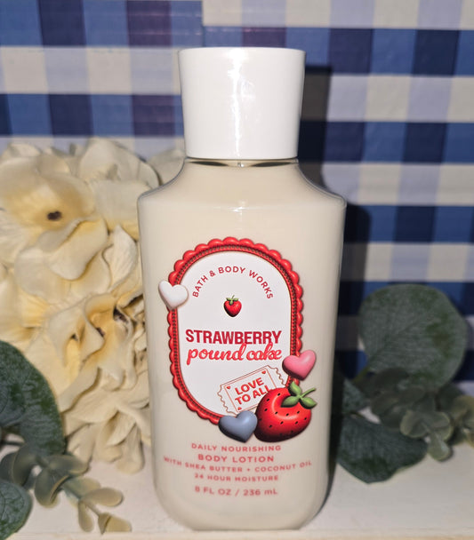 Bath And Body Works Strawberry Pound Cake Daily Nourishing Body Lotion 8 fl oz