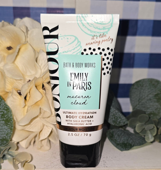 New Bath and Body Work Emily In Paris - Macaron Cloud - Travel Size Ultimate Hydration Body Cream 2.5 oz 