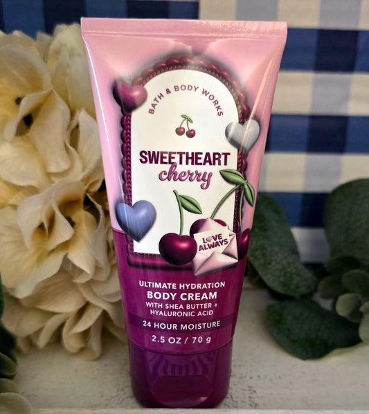 New Bath and Body Works Sweetheart Cherry Travel Size Body Cream/Moisturizer 2.5 fl oz