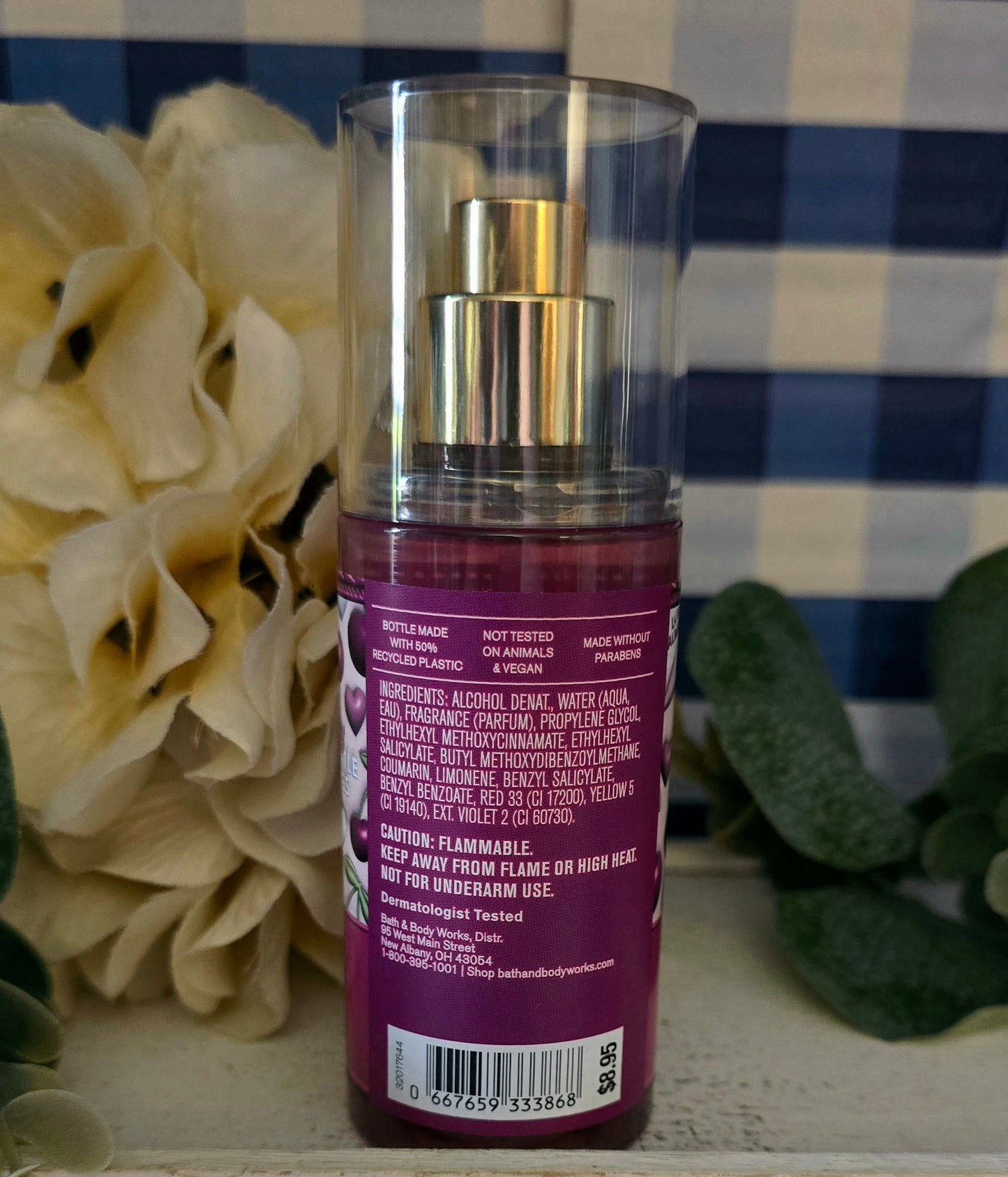 New Bath and Body Works Sweetheart Cherry Travel Size Body Spray, Body Mist, Hair Mist