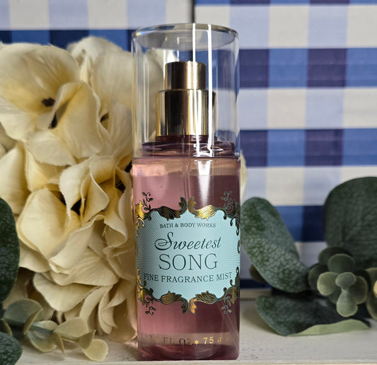 New Bath and Body Works Travel Size Sweetest Song Body Mist/Body Spray 2.5 fl oz