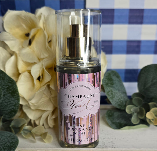 Bath And Body Works Travel Size Champagne Toast Body Spray, Body Mist and Hair Mist 2.5 fl oz