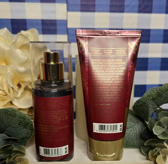 New Bath and Body Works Bright Christmas Morning 2 Piece Travel Size Gift Set Body Mist and Body Cream