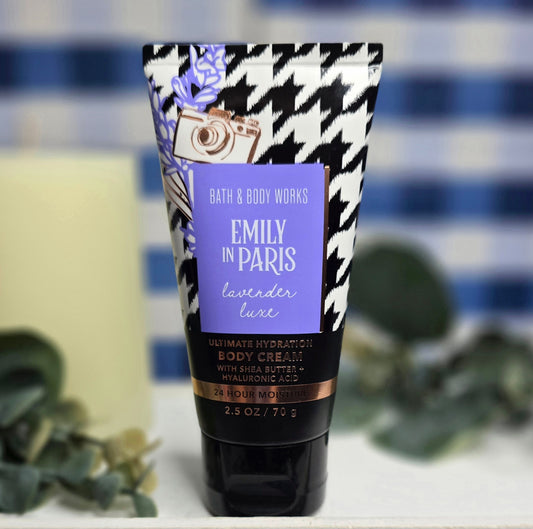 New Bath & Body Works Emily In Paris Lavender Luxe Body Cream - Travel Size Moisturizer 2.5 oz