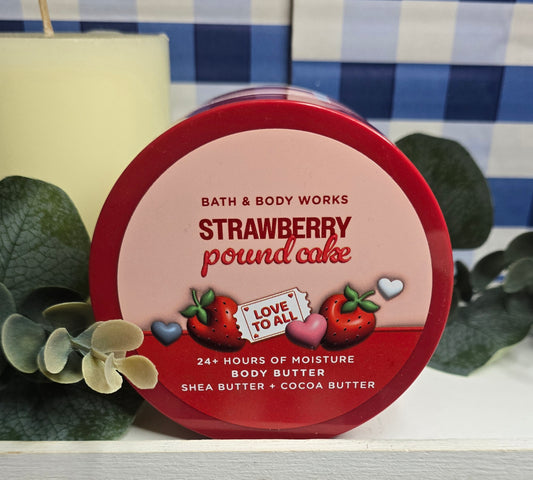 New Bath & Body Works Strawberry Pound Cake Body Butter w/Shea Butter