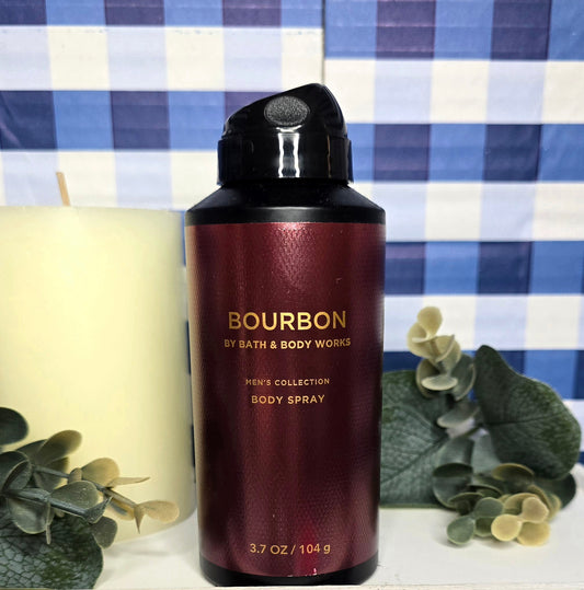 New Bath & Body Works Mens Collection Bourbon Body Spray 3.7 fl oz