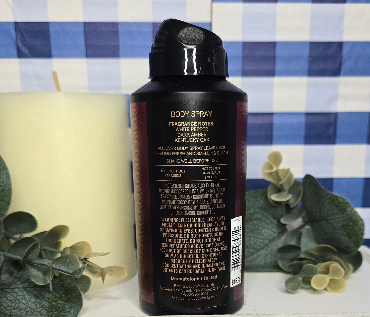 New Bath & Body Works Mens Collection Bourbon Body Spray 3.7 fl oz